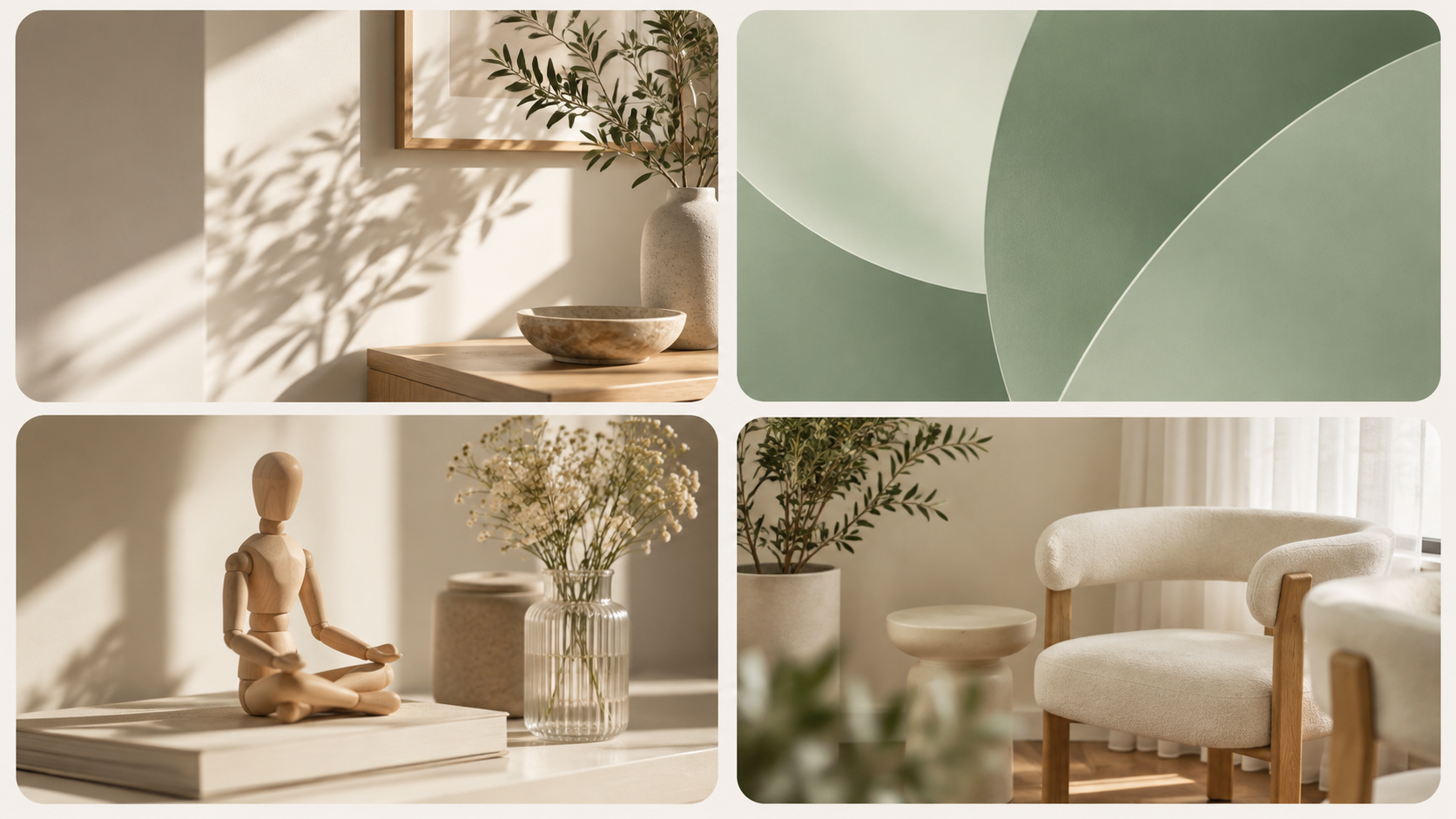 Interior and lifestyle wellness collage